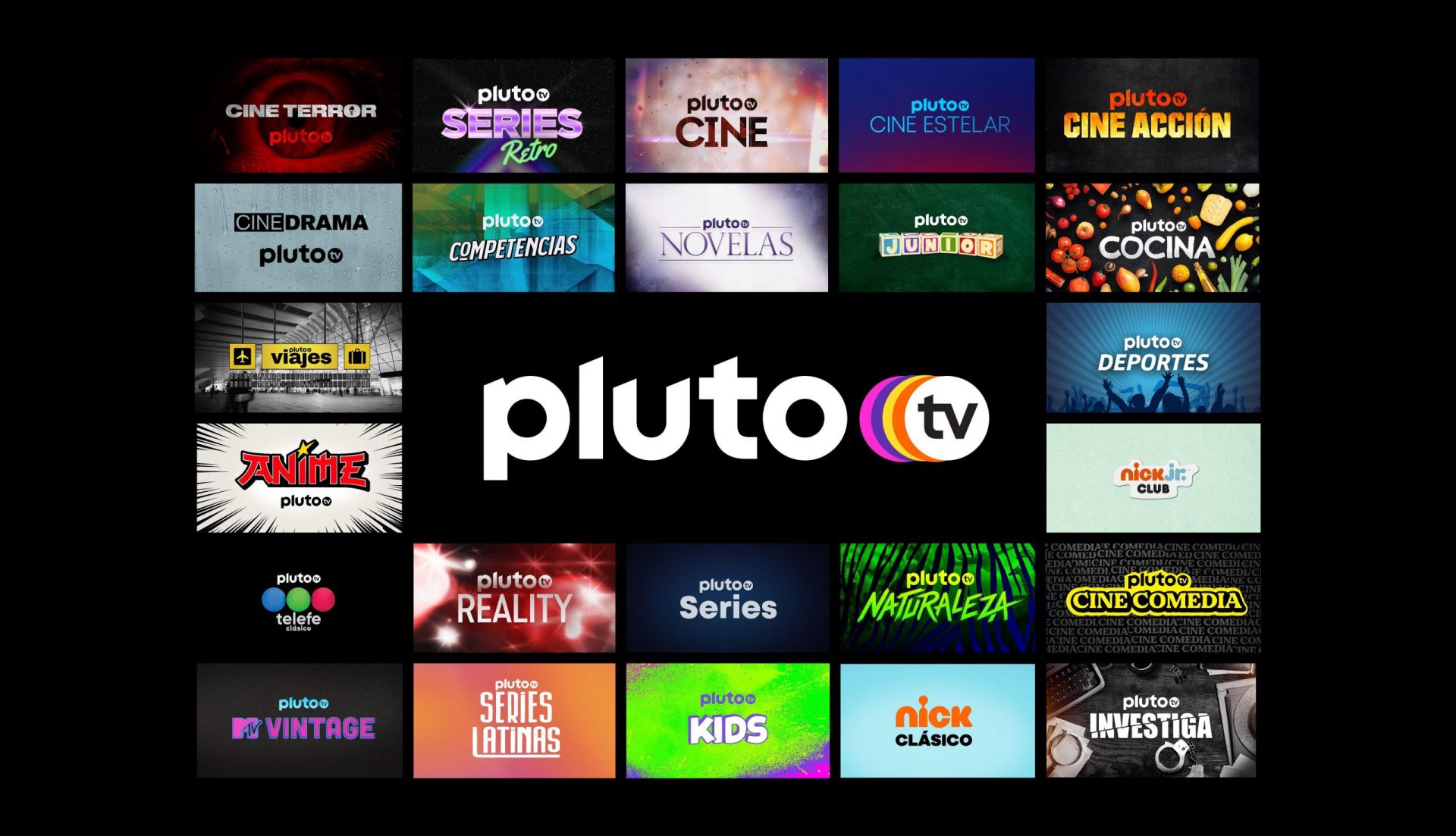 Pluto TV lanza mañana 6 nuevos canales para Latinoamérica