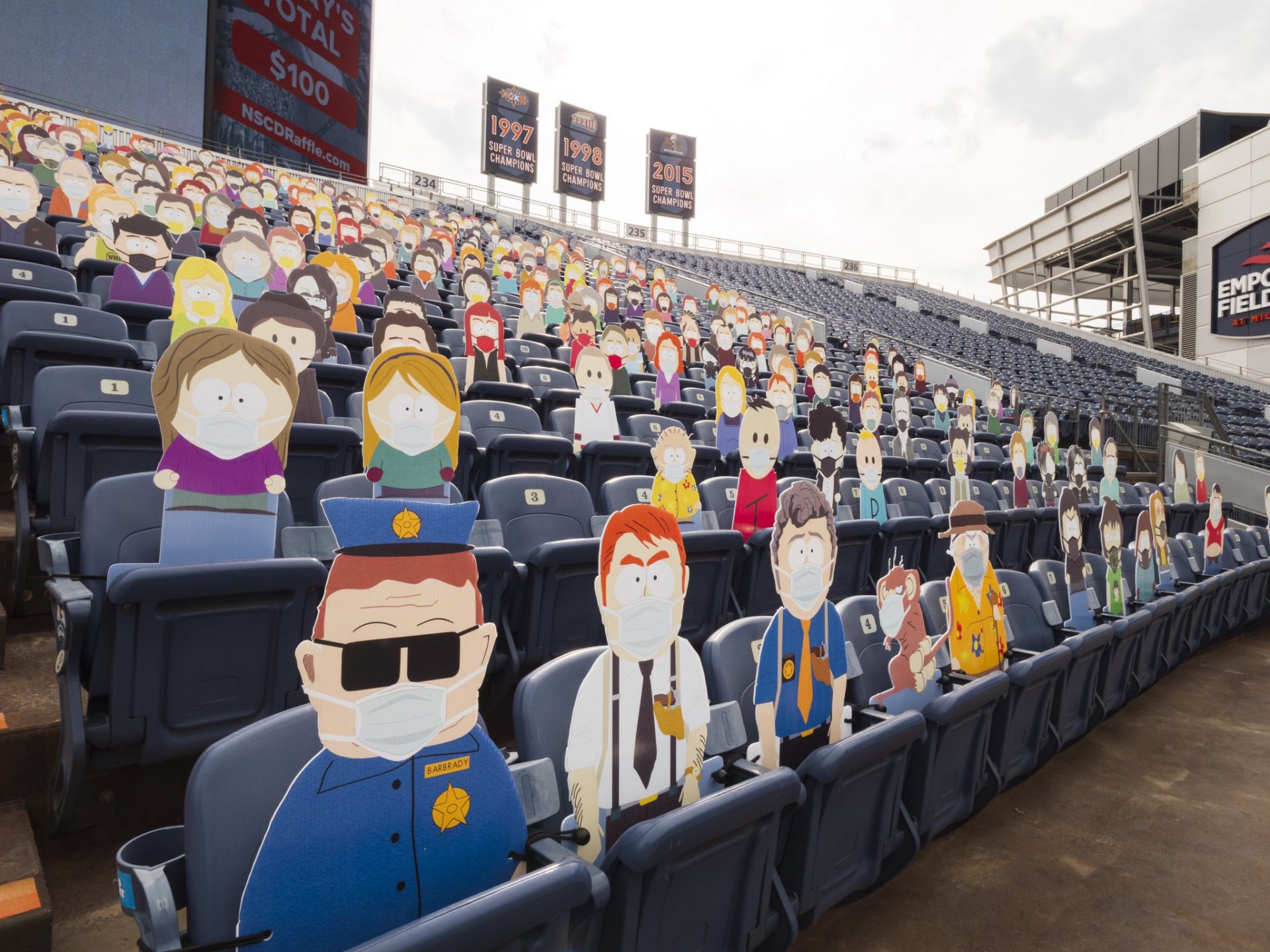  South Park y sus personajes asistieron a un juego de la NFL