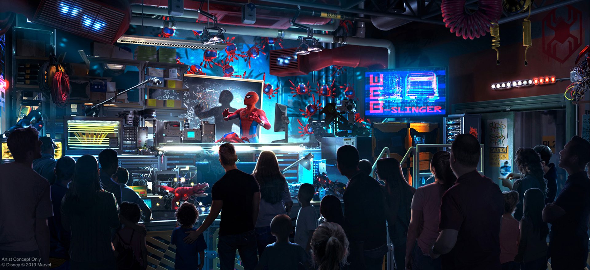 Atracción de  Spider-Man en Disneyland presentada por Tom Holland